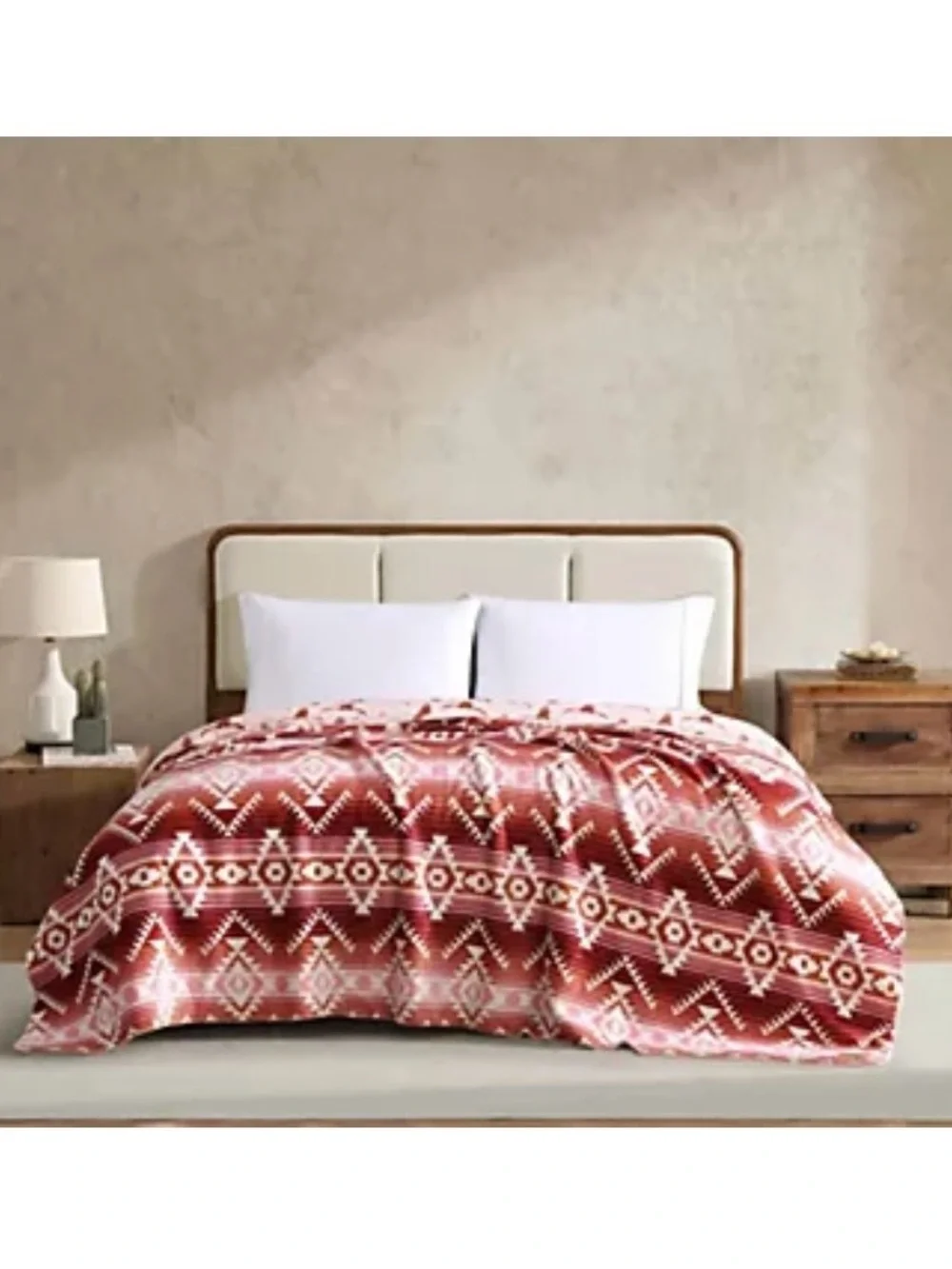 Wrangler Reversible Plush Throw Blanket - Pink & Rust